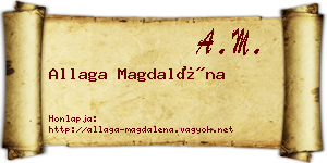 Allaga Magdaléna névjegykártya